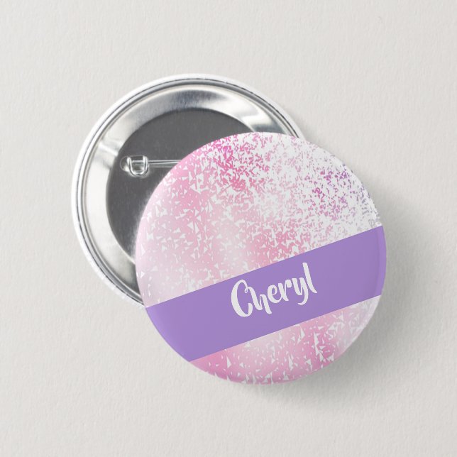 Purple, pink and white schatten glitter button (Vorne & Hinten)