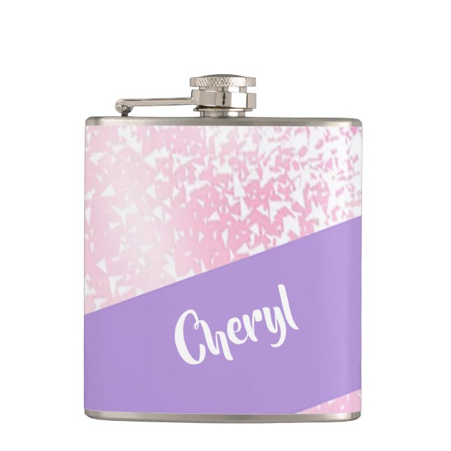 Purple, pink and white schatten glitter flachmann (Vorderseite)