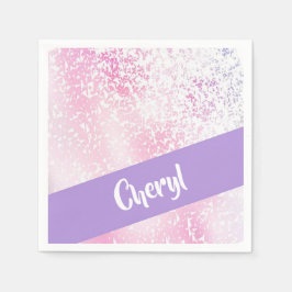 Purple, pink and white schatten glitter serviette