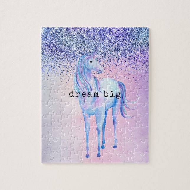 Purple Pink Blue Schatten Unicorn Glitter Puzzle (Vertikal)