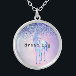 Purple Pink Blue Schatten Unicorn Glitter Versilberte Kette<br><div class="desc">Purple Pink Blue Shadow Unicorn Glitter (Bild von Glitter) personalized</div>