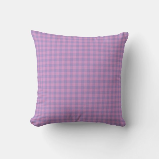 Purple Pink Checkerboard Pattern Kissen (Vorderseite)