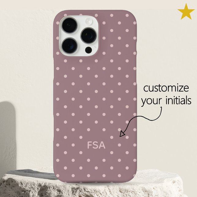 Purple Pink Custom Monogram Micro Polka Dots Case-Mate iPhone Hülle (Von Creator hochgeladen)