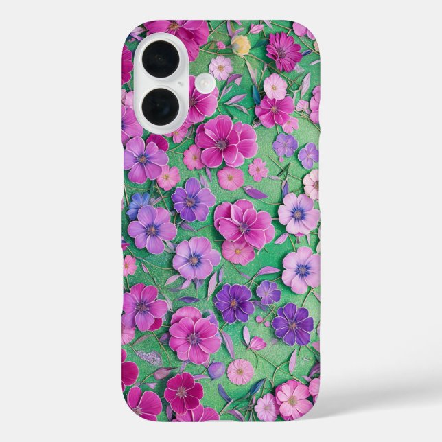 Purple Pink Floral Botanical Garden Phone Case (Rückseite)