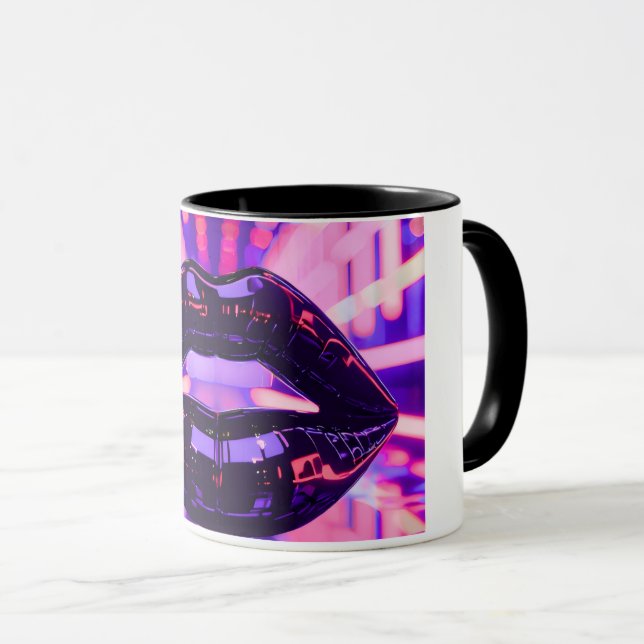 Purple Pink Glossy lip Tasse (VorderseiteRechts)