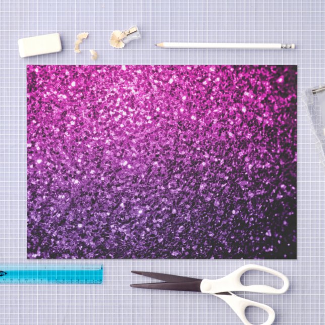 Purple Pink ombre faux shiny glitter sparkles Seidenpapier (Handwerk)
