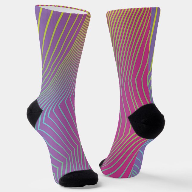 Purple Pink Stripes Socken (Gewinkelt)