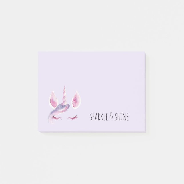 Purple Pink Unicorn Post-it Klebezettel (Vorderseite)