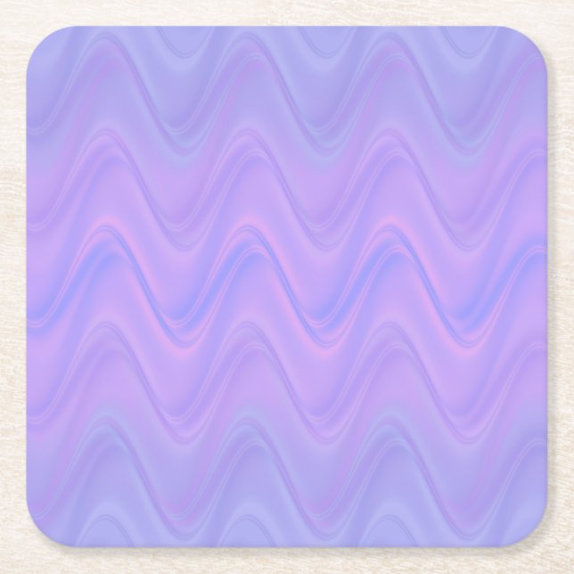 Purple Pink Wavy Lines Pattern Rechteckiger Pappuntersetzer (Vorderseite)
