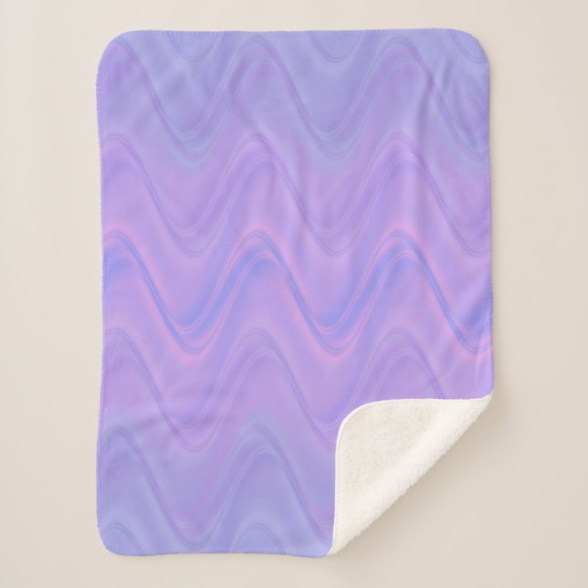 Purple Pink Wavy Lines Pattern Sherpadecke (Vorderseite)