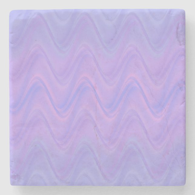 Purple Pink Wavy Lines Pattern Steinuntersetzer (Vorderseite)