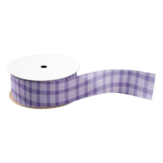 Purple Plaid Checker Seamless Pattern Ripsband (Spule)
