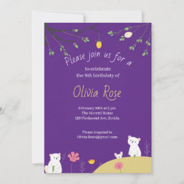 Purple Playful Birthday Invitation for Kids Einladung