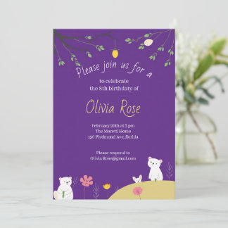 Purple Playful Birthday Invitation for Kids Einladung