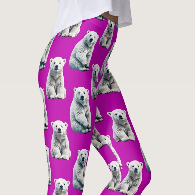 Purple Polar Bear Pattern Design  Leggings (Von Creator hochgeladen)