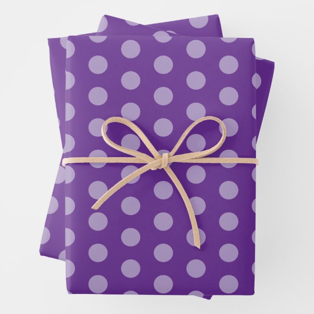 Purple Polka Dots  Geschenkpapier Set (Beispiel)