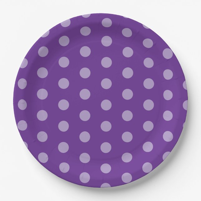 Purple Polka Dots  Pappteller (Vorderseite)