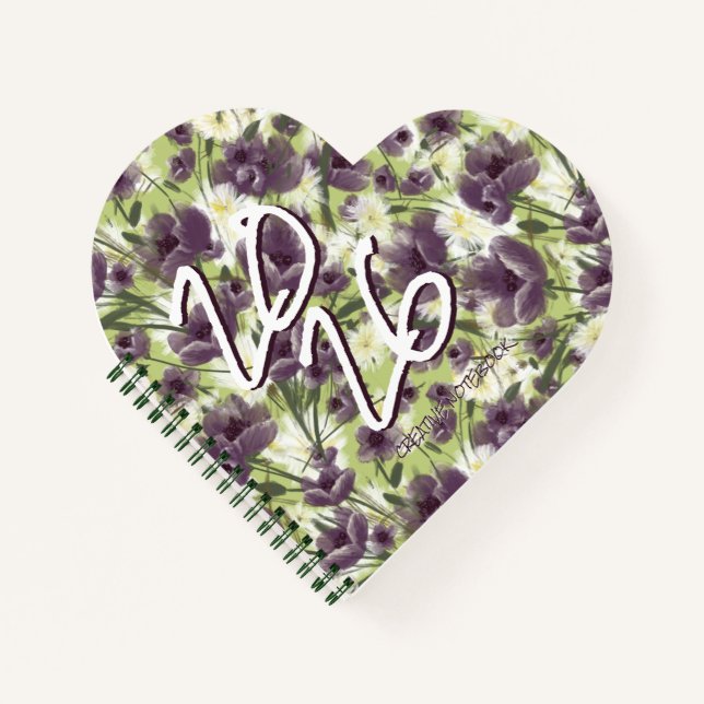 Purple Poppies "Mellow Garden" Notebook Notizbuch (Vorderseite)