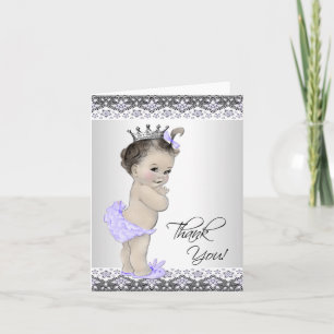 Purple Princess Baby Shower Thank You Dankeskarte