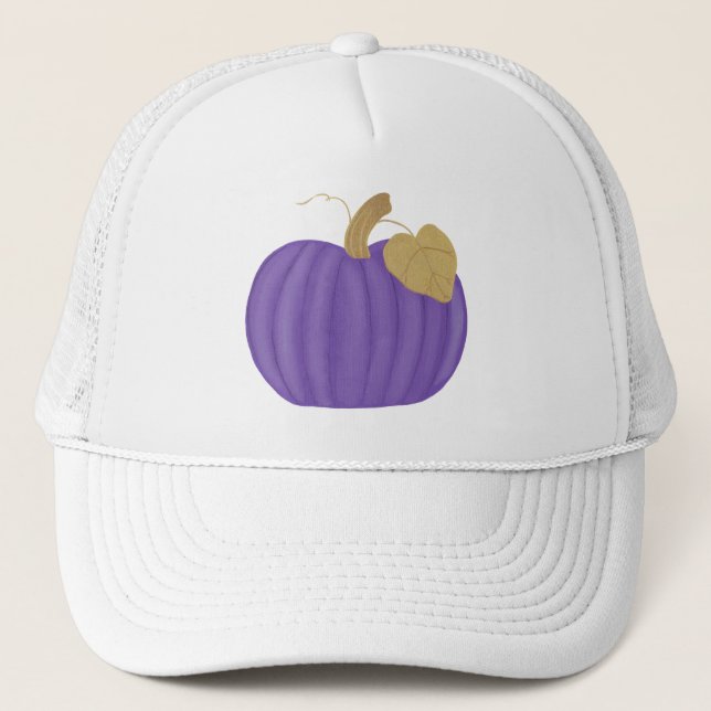 Purple Pumpkin Gold Leaf Hat Truckerkappe (Vorderseite)