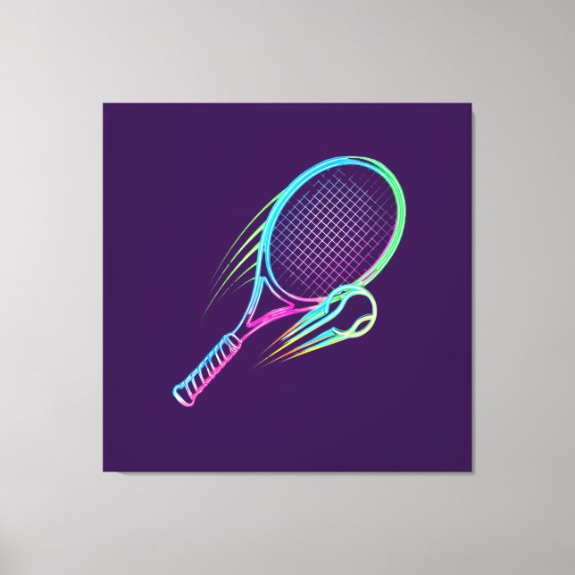 Purple Racket Canvas Wall Art Leinwanddruck (Vorderseite)