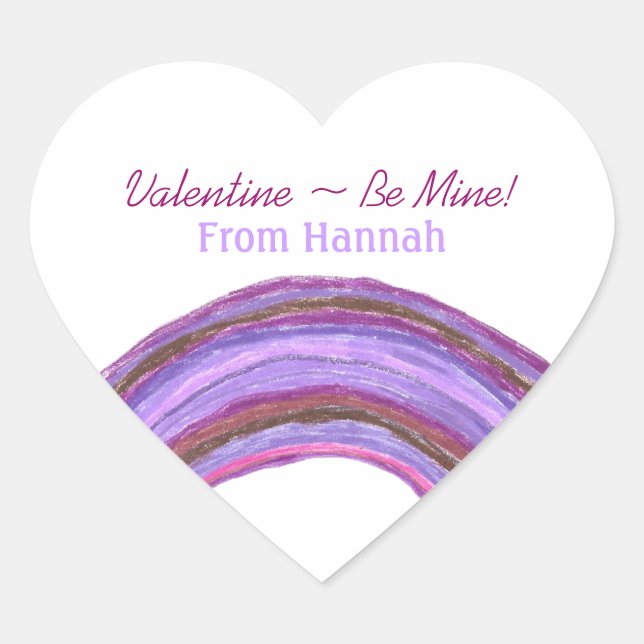 Purple rainbow valentine sticker (Vorderseite)