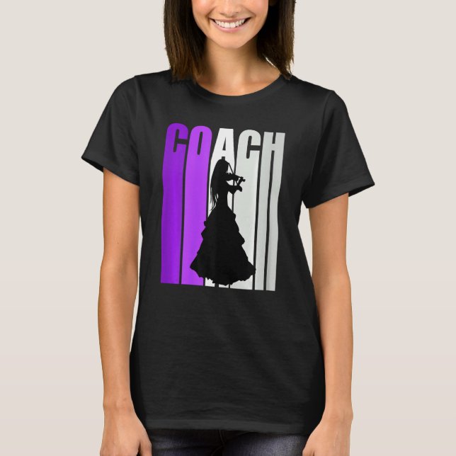 Purple Retro Artistic Violin Coach Coaching Music  T-Shirt (Vorderseite)