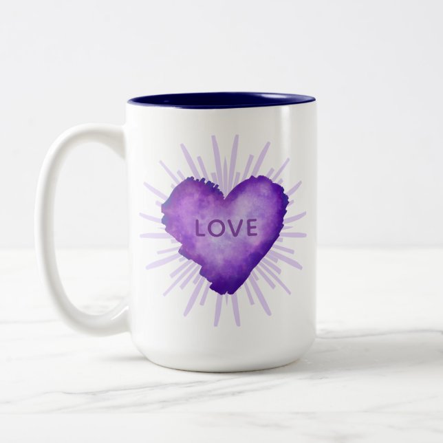 Purple Revolution with LOVE Zweifarbige Tasse (Links)