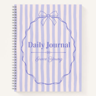 Purple Ribbon Elegant Personalized Name Custom Notizbuch