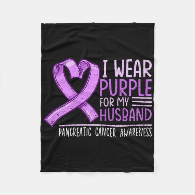 Purple Ribbon Fighter Husbynd Pancreatic Cancer Aw Fleecedecke (Vorderseite)