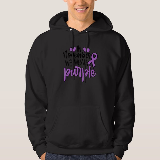 Purple Ribbon In November We Wear Purple Epilepsy  Hoodie (Vorderseite)