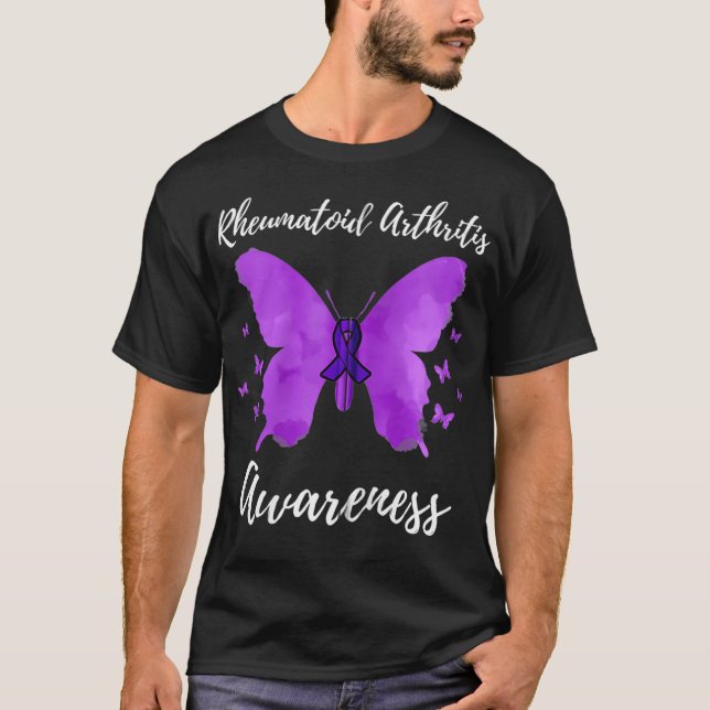 Purple Ribbon Rheumatoid Arthritis Awareness Zip  T-Shirt (Vorderseite)