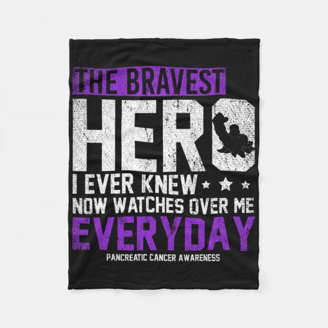 Purple Ribbon Support Pancreatic Cancer Awareness  Fleecedecke (Vorderseite)