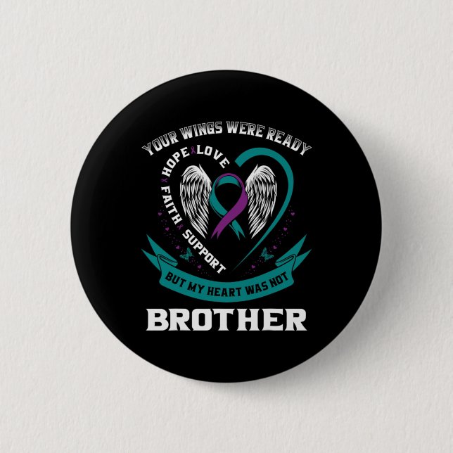 Purple Ribbon Wing Suicide Awareness Prevention Br Button (Vorderseite)