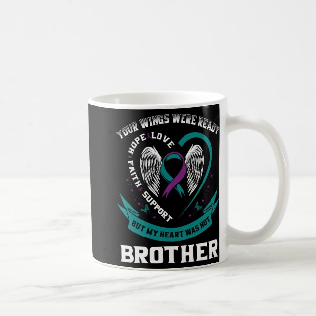 Purple Ribbon Wing Suicide Awareness Prevention Br Kaffeetasse (Rechts)