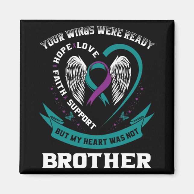 Purple Ribbon Wing Suicide Awareness Prevention Br Magnet (Vorne)