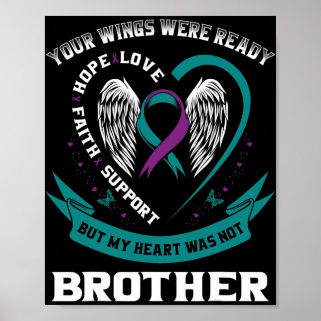Purple Ribbon Wing Suicide Awareness Prevention Br Poster (Vorne)