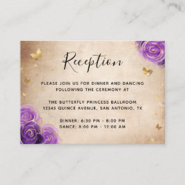 Purple Rose Gold Crown Elegant Details Begleitkarte