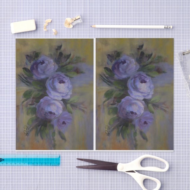 Purple Roses DBL Seidenpapier (Handwerk)