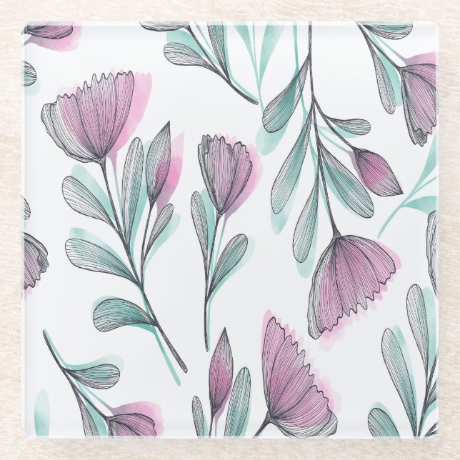 Purple Roses Glasuntersetzer (Vorderseite)