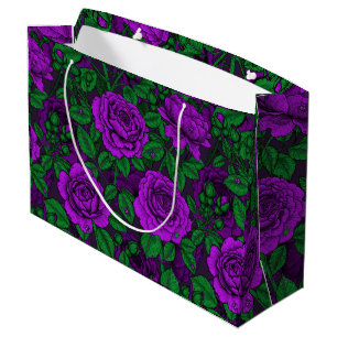 Purple Roses Große Geschenktüte