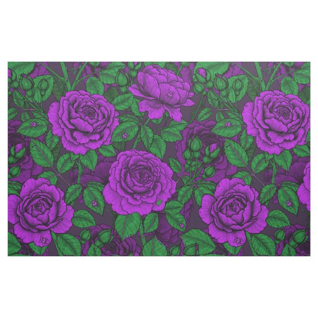 Purple Roses Stoff (Fat Quarter (45,7 x 55,9 cm))