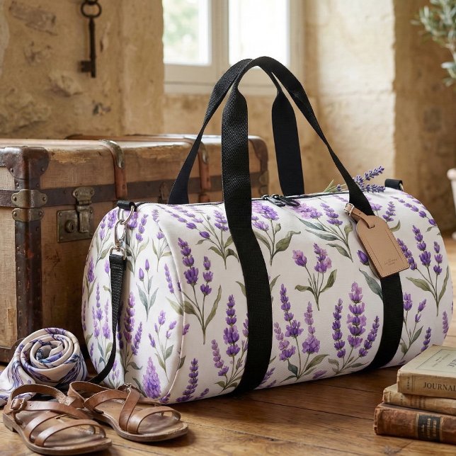 Purple Sage Green Lavender Flowers Duffle Bag (Von Creator hochgeladen)