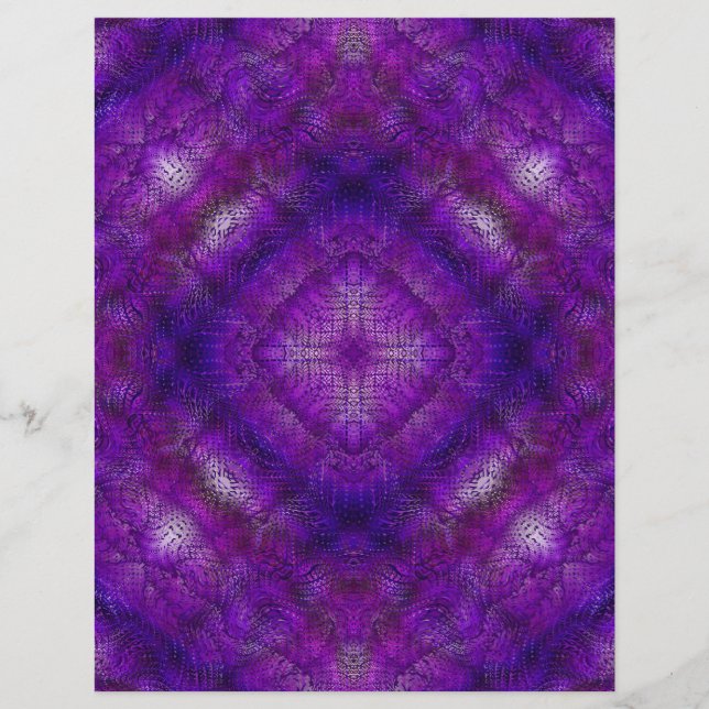 Purple Serene Gardens Scrapbook Paper 2-Sided Page (Vorderseite)