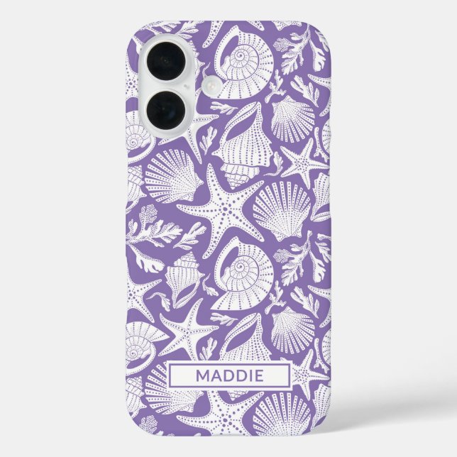 Purple Shells Personalized Case-Mate iPhone Hülle (Rückseite)