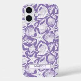 Purple Shells Personalized iPhone 16 Plus Hülle
