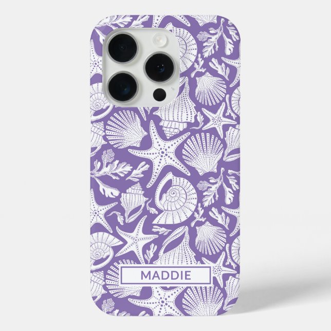 Purple Shells Personalized Case-Mate iPhone Hülle (Rückseite)