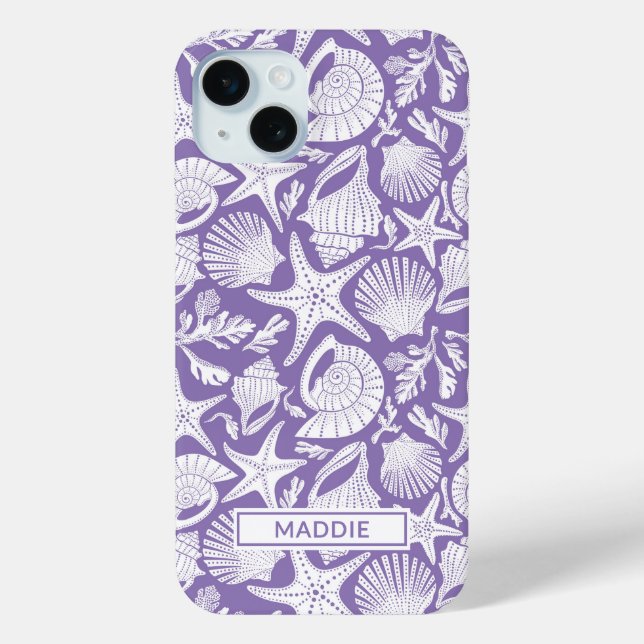 Purple Shells Personalized Case-Mate iPhone Hülle (Rückseite)