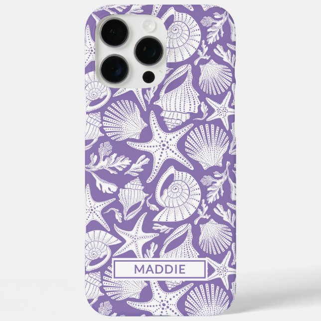 Purple Shells Personalized Case-Mate iPhone Hülle (Rückseite)