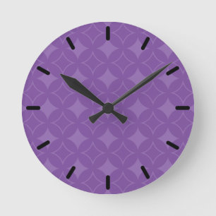 Purple shippo pattern runde wanduhr